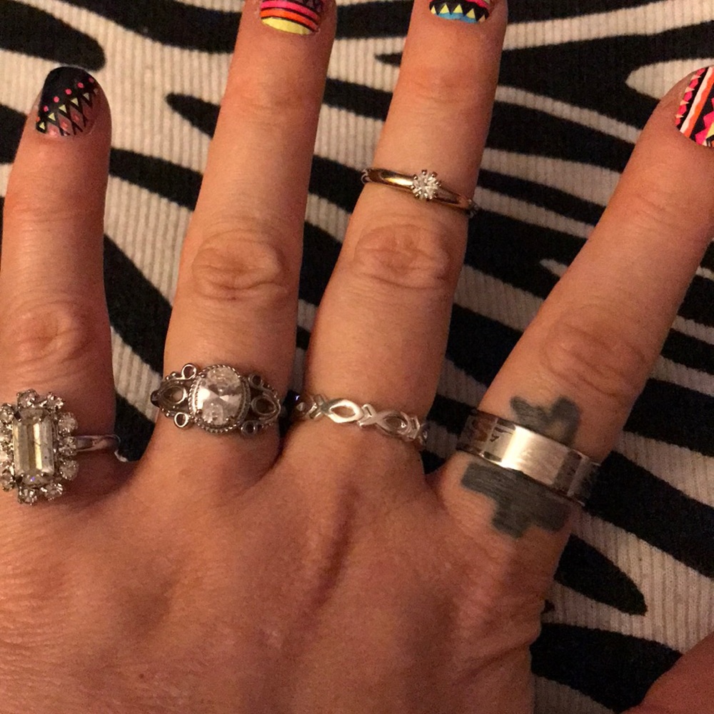 5 Ring lot mixed metals